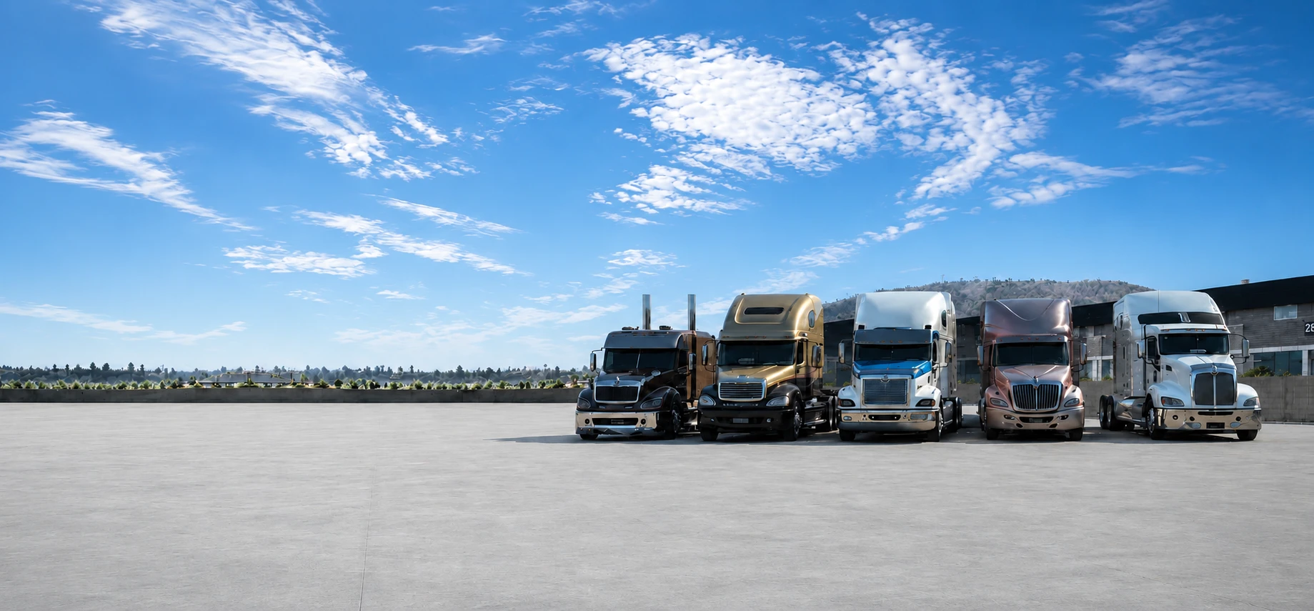 Flota de camiones de PFC Transportes